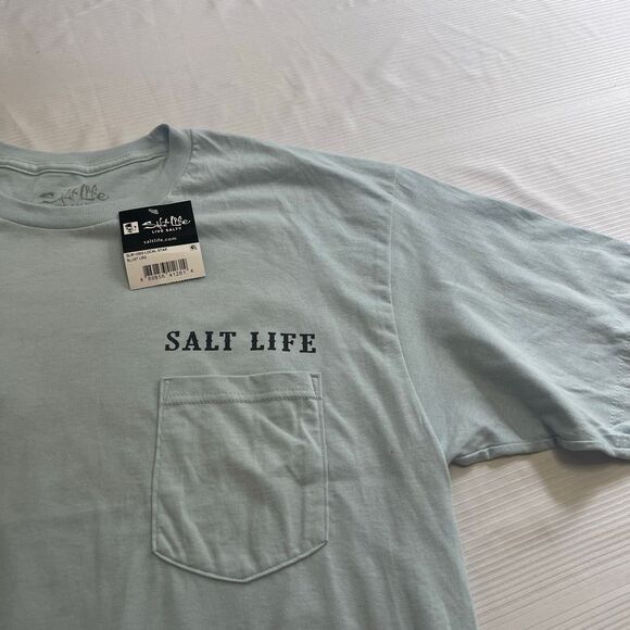 SALT LIFE Support Your Local Bait & Tackle 100% Cotton Crew Neck T-Shirt Large - Picture 3 of 7